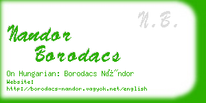 nandor borodacs business card